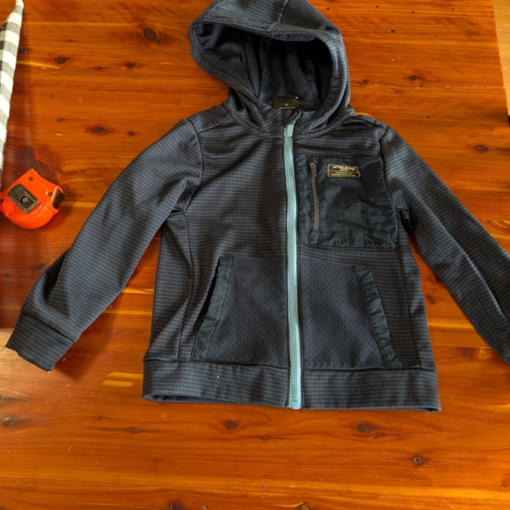 Kids Navy Blue Hooded Jacket
